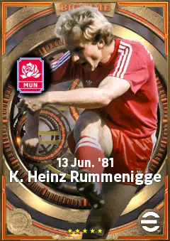 K. Heinz Rummenigge eFootball 2026 player card, 85 OVR CF