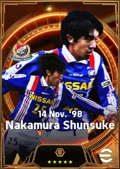 Nakamura Shunsuke eFootball 2026 player card, 82 OVR AMF