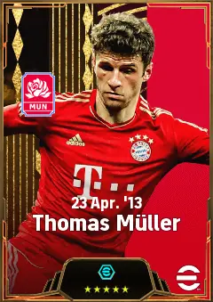 Thomas Müller eFootball 2026 player card, 84 OVR AMF