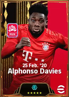 Alphonso Davies eFootball 2026 player card, 84 OVR LB