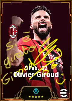Olivier Giroud eFootball 2026 player card, 83 OVR CF
