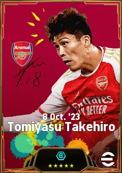 Tomiyasu Takehiro eFootball 2026 player card, 82 OVR LB