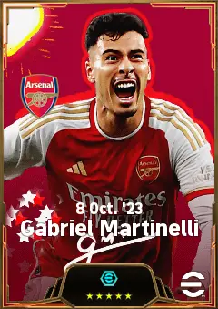 Gabriel Martinelli eFootball 2026 player card, 85 OVR LWF