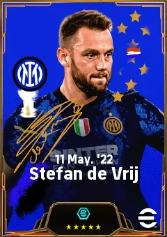 Stefan de Vrij eFootball 2026 player card, 83 OVR CB