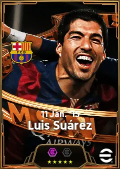 Luis Suárez eFootball 2026 player card, 87 OVR CF