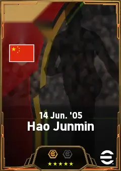 Hao Junmin eFootball 2026 player card, 80 OVR RMF