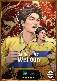 Wei Qun eFootball 2026 player card, 82 OVR RMF