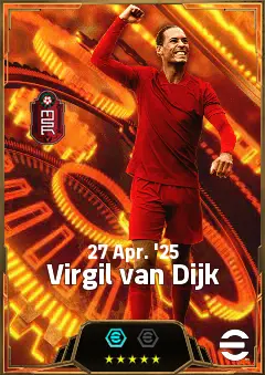 Virgil van Dijk eFootball 2026 player card, 85 OVR CB