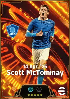 Scott McTominay eFootball 2026 player card, 85 OVR CMF