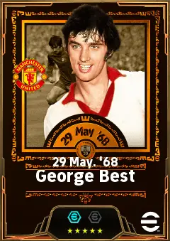 George Best eFootball 2026 player card, 88 OVR RWF