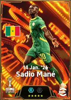 Sadio Mané eFootball 2026 player card, 85 OVR LWF