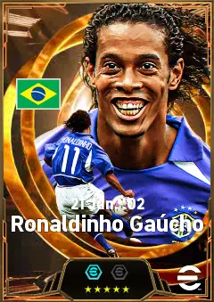 Ronaldinho Gaúcho eFootball 2026 player card, 87 OVR AMF