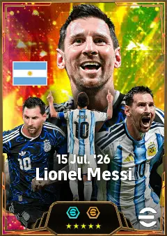 Lionel Messi eFootball 2026 player card, 90 OVR SS