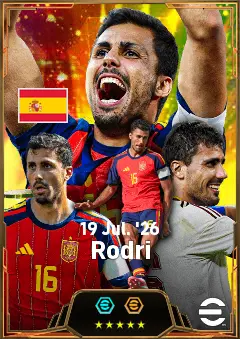 Rodri eFootball 2026 player card, 87 OVR DMF