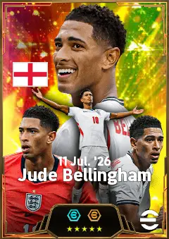 Jude Bellingham eFootball 2026 player card, 87 OVR AMF