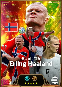 Erling Haaland eFootball 2026 player card, 87 OVR CF