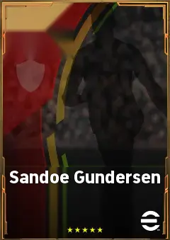 Sandoe Gundersen eFootball 2026 player card, 83 OVR CF
